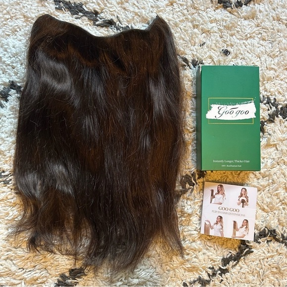 GOO GOO Wire Hair Extensions Human Hair, 2A Light Brown Natural 16inch 125g main image 2